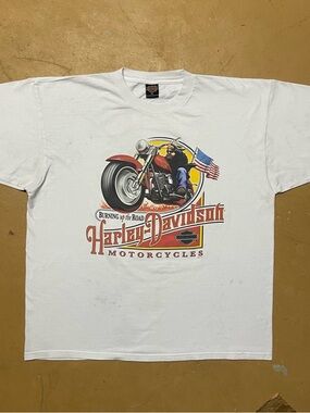 2004 Harley-Davidson Chunky River White Graphic Motorcycle Tee 2XL